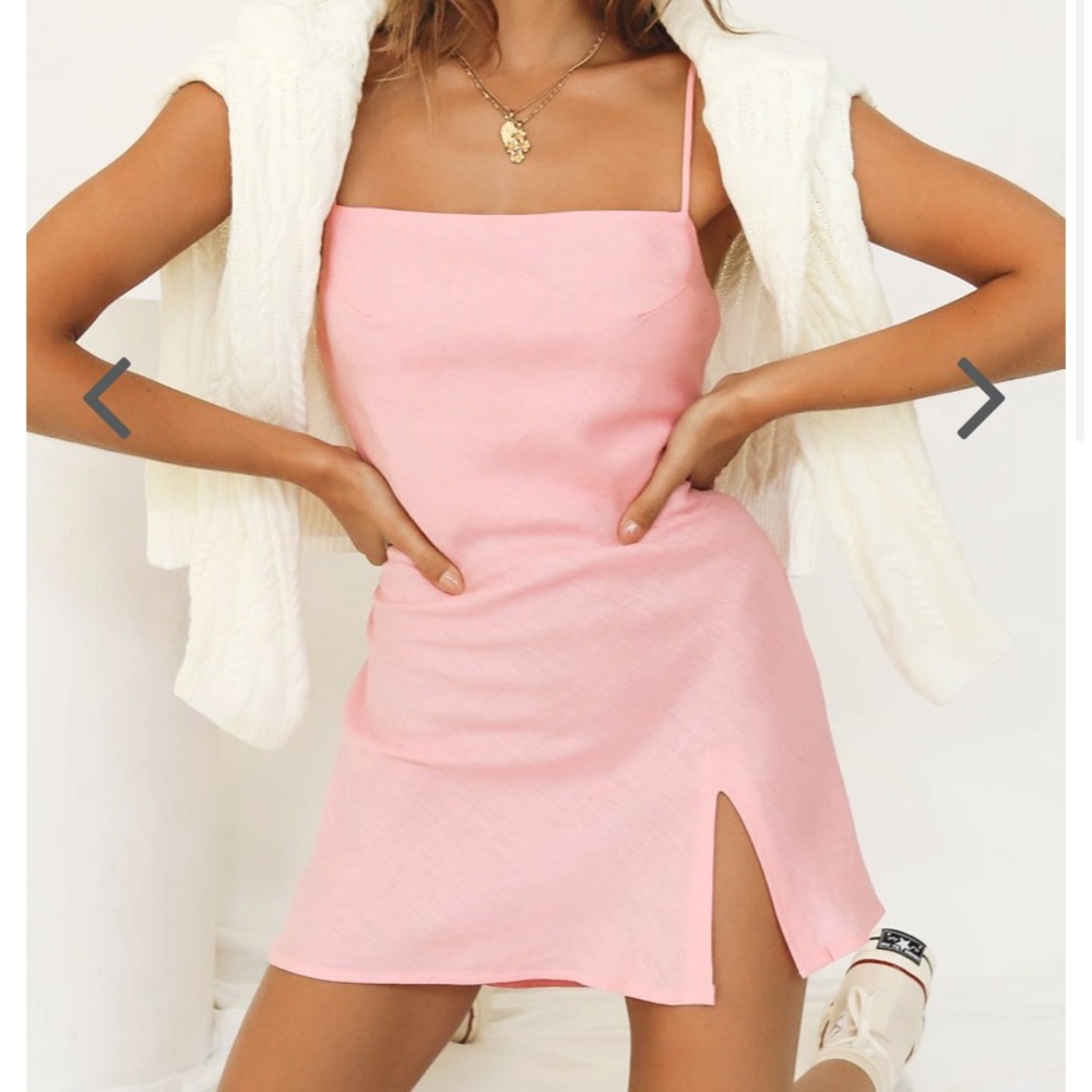 Verge Girl Pink Linen Dress